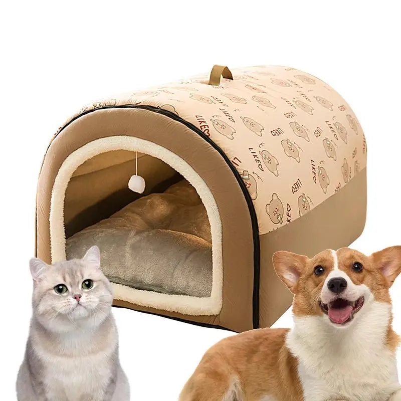 Detachable Cave Dog Bed 2 In 1