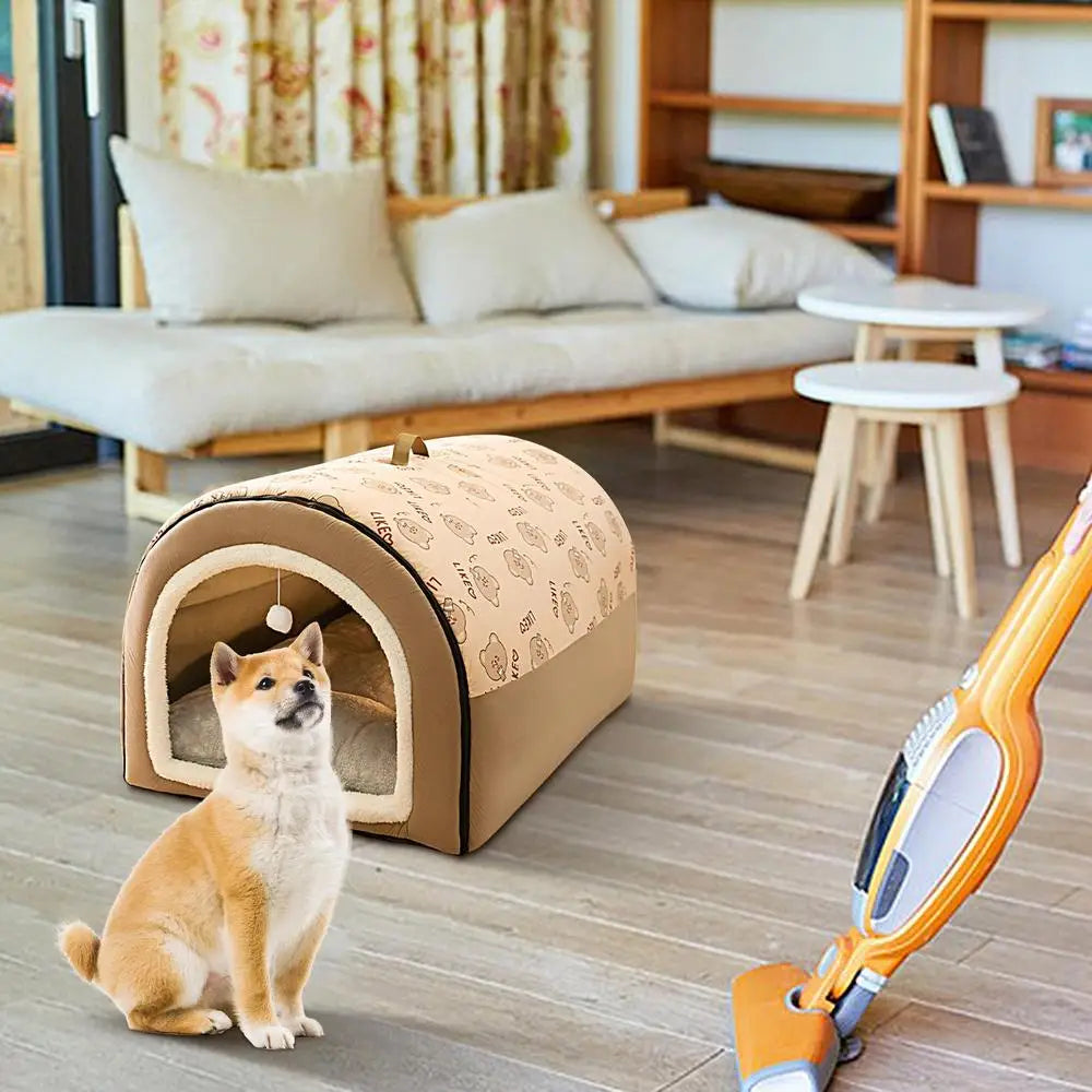 Detachable Cave Dog Bed 2 In 1