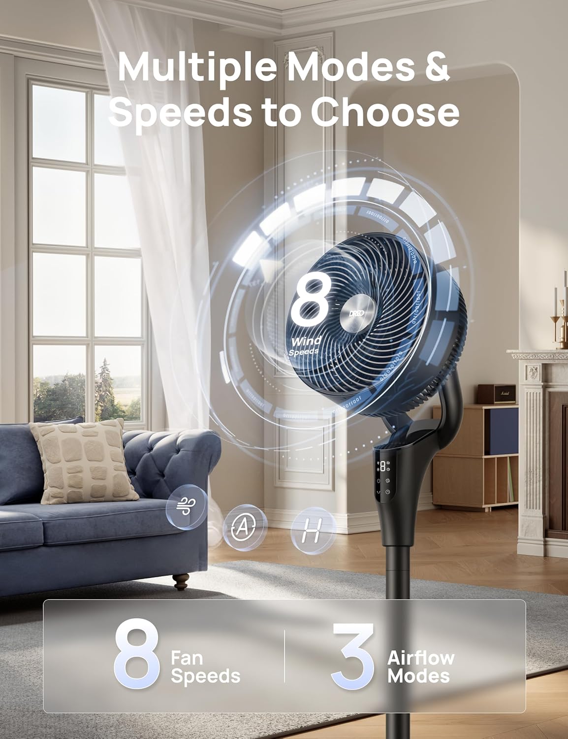 Oscillating Bedroom Pedestal Fan