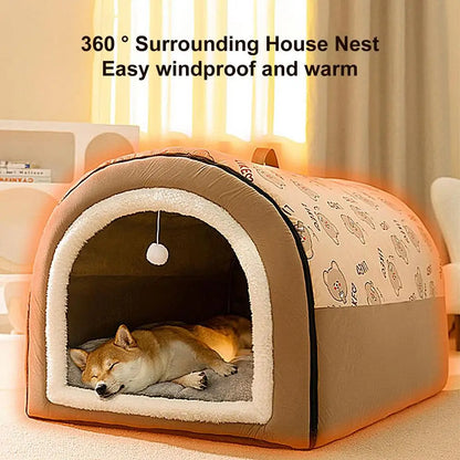 Detachable Cave Dog Bed 2 In 1