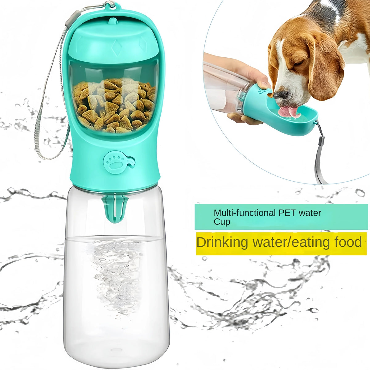 Portable Water Bottle & Food Dispenser – Travel Pet Cup