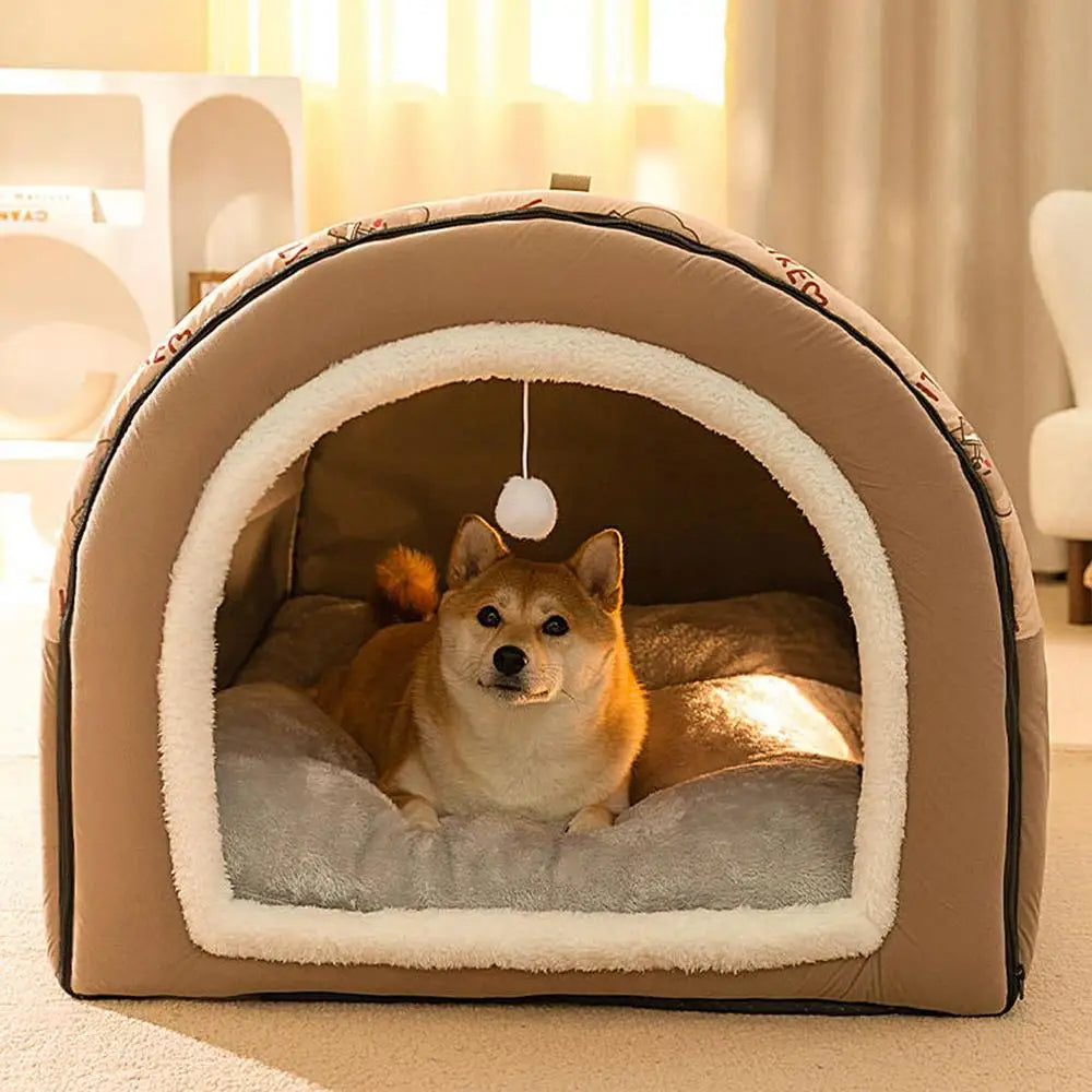 Detachable Cave Dog Bed 2 In 1
