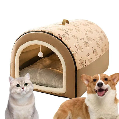 Detachable Cave Dog Bed 2 In 1