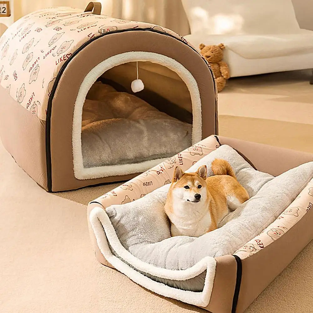 Detachable Cave Dog Bed 2 In 1