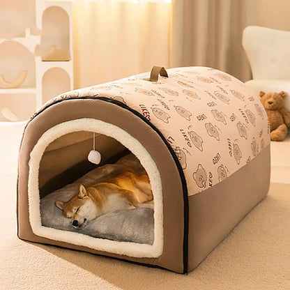 Detachable Cave Dog Bed 2 In 1