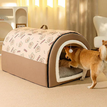Detachable Cave Dog Bed 2 In 1