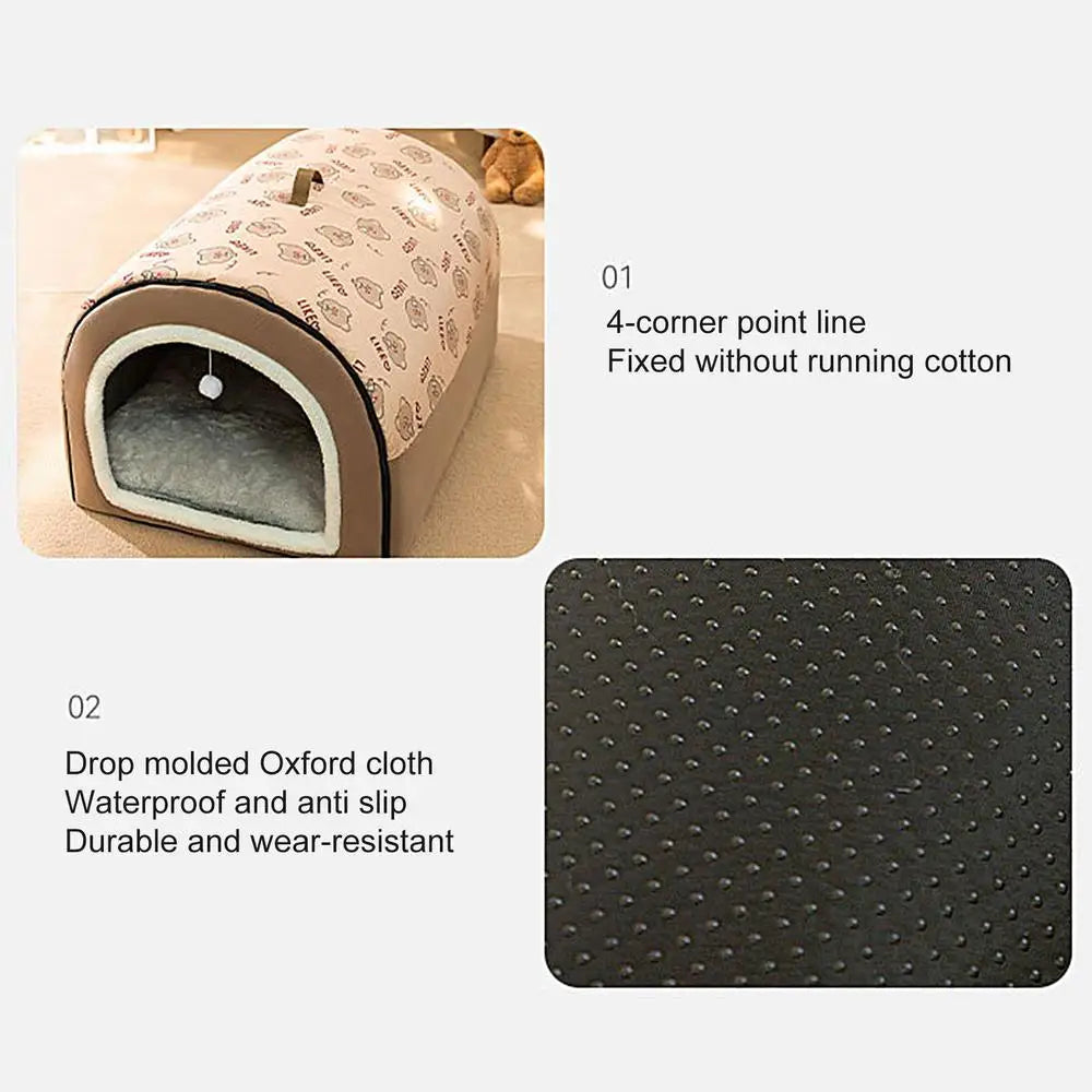 Detachable Cave Dog Bed 2 In 1
