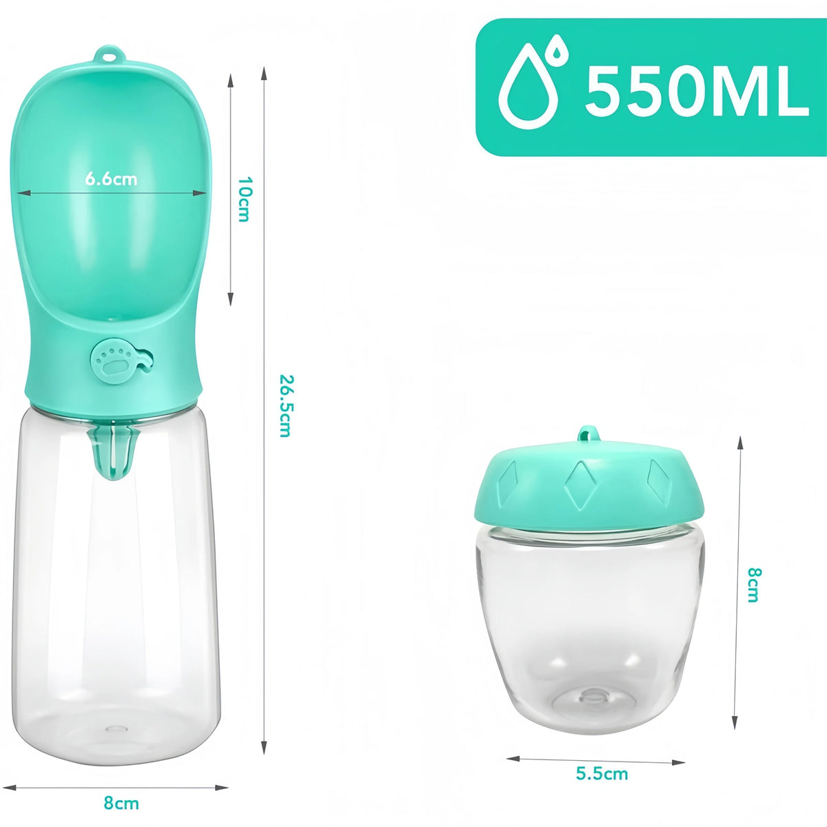 Portable Water Bottle & Food Dispenser – Travel Pet Cup