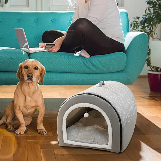 Detachable Cave Dog Bed 2 In 1