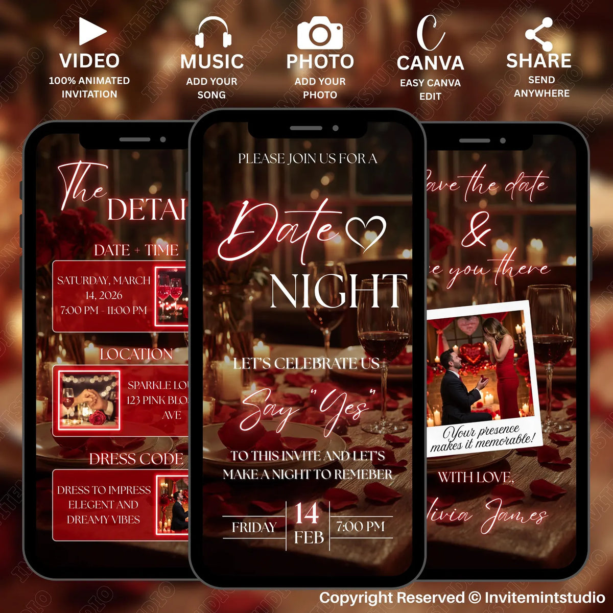 250+ Couple Question Conversation Starters Cards (Printable) & Animated Date Night Invitation (Instant Digital Email Delivery)