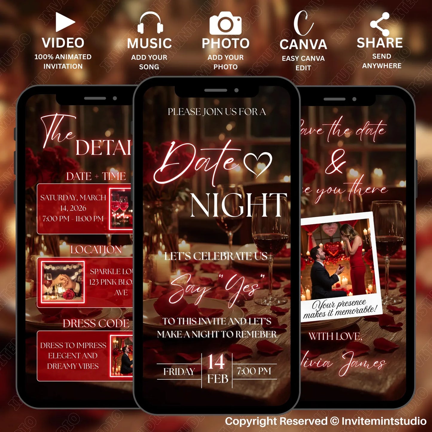 250+ Couple Question Conversation Starters Cards (Printable) & Animated Date Night Invitation (Instant Digital Email Delivery)