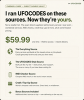 UFOCODES Source Vault — Direct Supplier Access